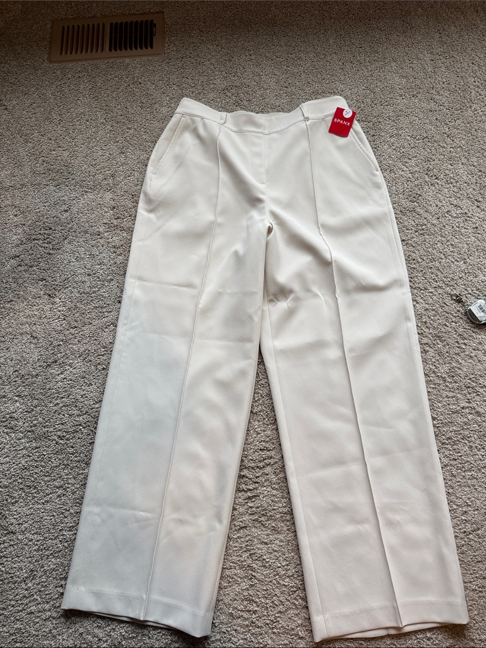 SPANX Off-White Wide-Leg High-Waist Trousers